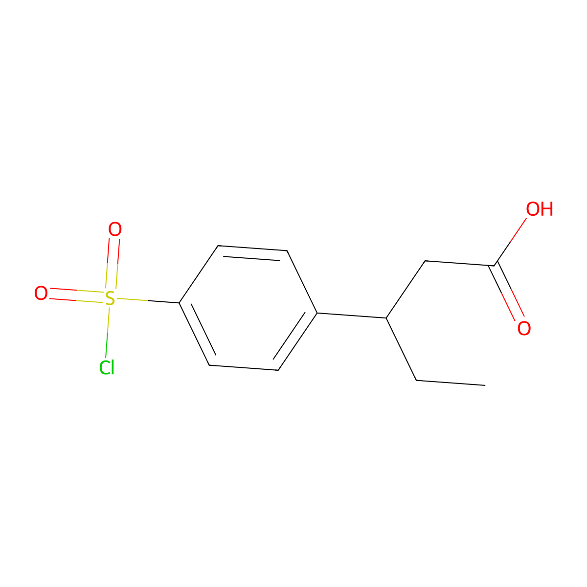 3-[4-(Chlorosulfonyl)phenyl]pentanoic acid molecular structure, CAS 1258652-14-0