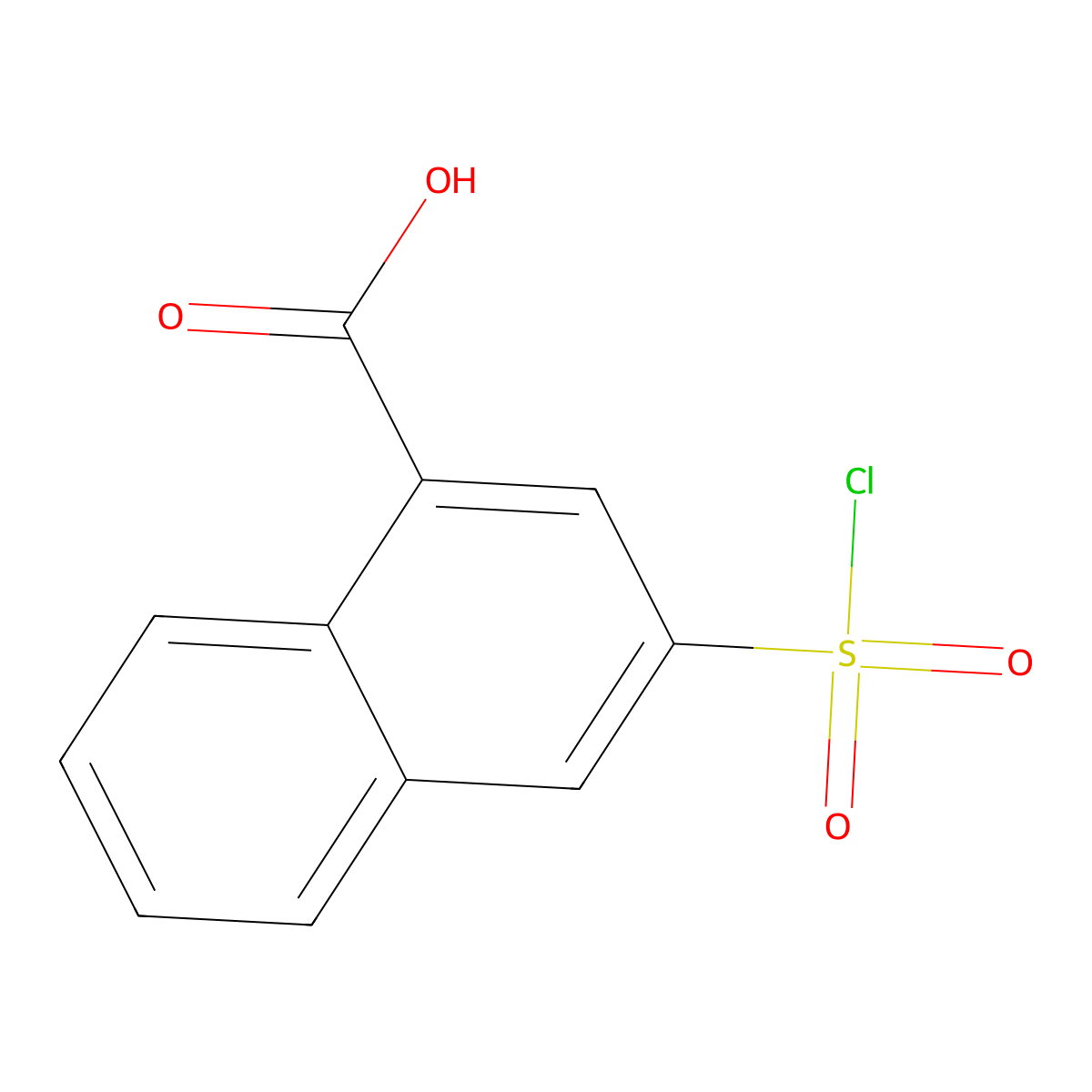 3-(Chlorosulfonyl)naphthalene-1-carboxylic acid molecular structure, CAS 1258652-21-9