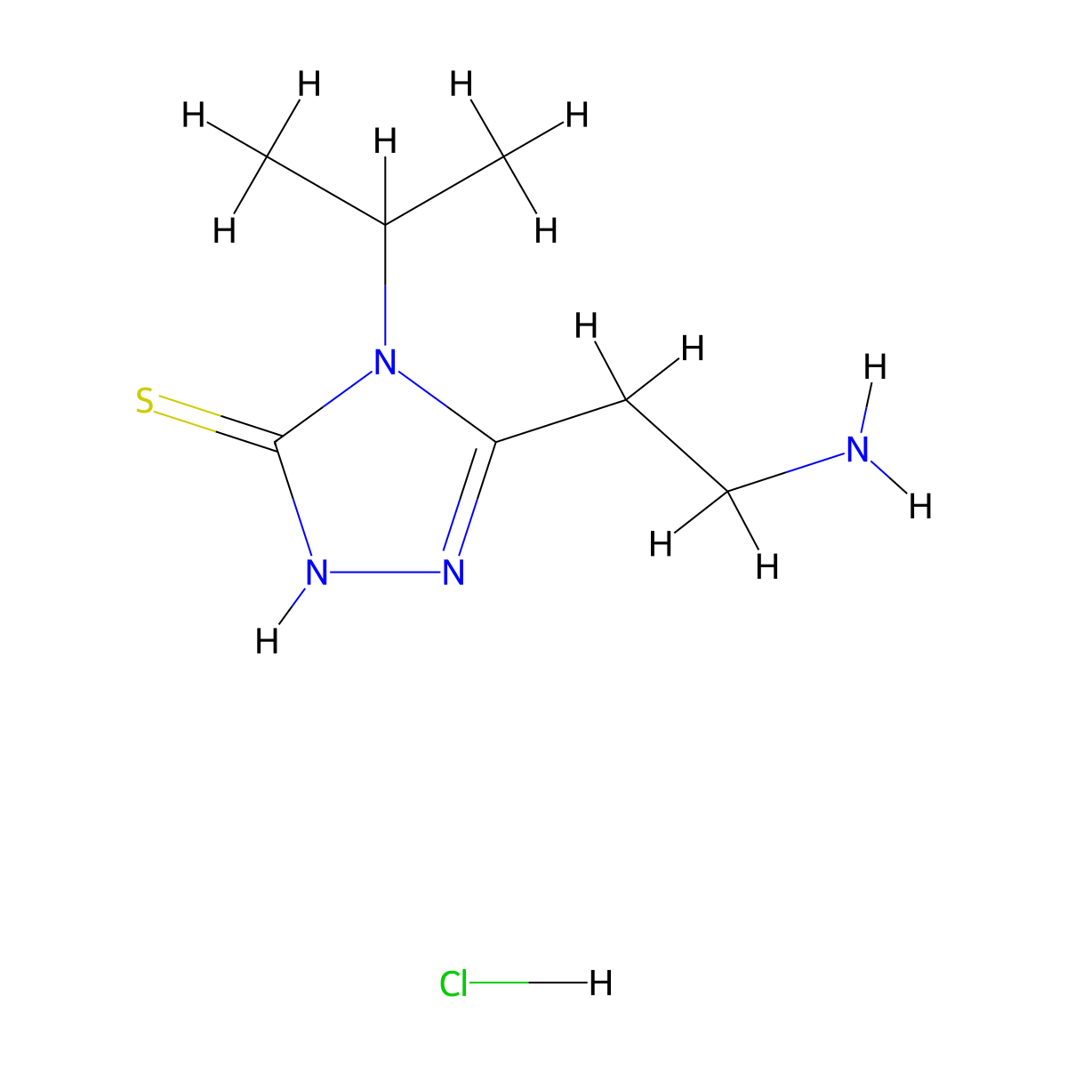 5-(2-aminoethyl)-4-(propan-2-yl)-4H-1,2,4-triazole-3-thiol hydrochloride molecular structure, CAS 1258652-25-3