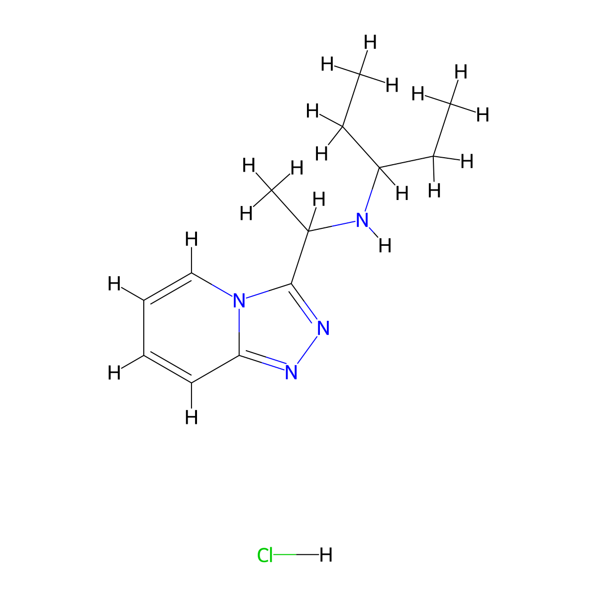 (Pentan-3-yl)(1-{[1,2,4]triazolo[4,3-a]pyridin-3-yl}ethyl)amine hydrochloride molecular structure, CAS 1258652-30-0