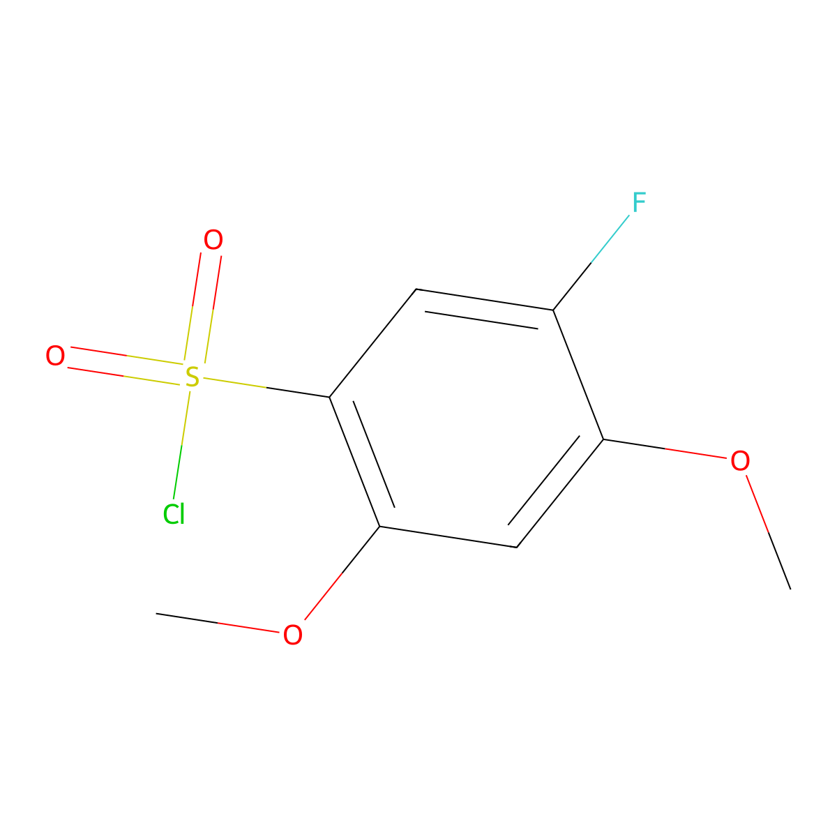 5-Fluoro-2,4-dimethoxybenzene-1-sulfonyl chloride molecular structure, CAS 1258652-39-9
