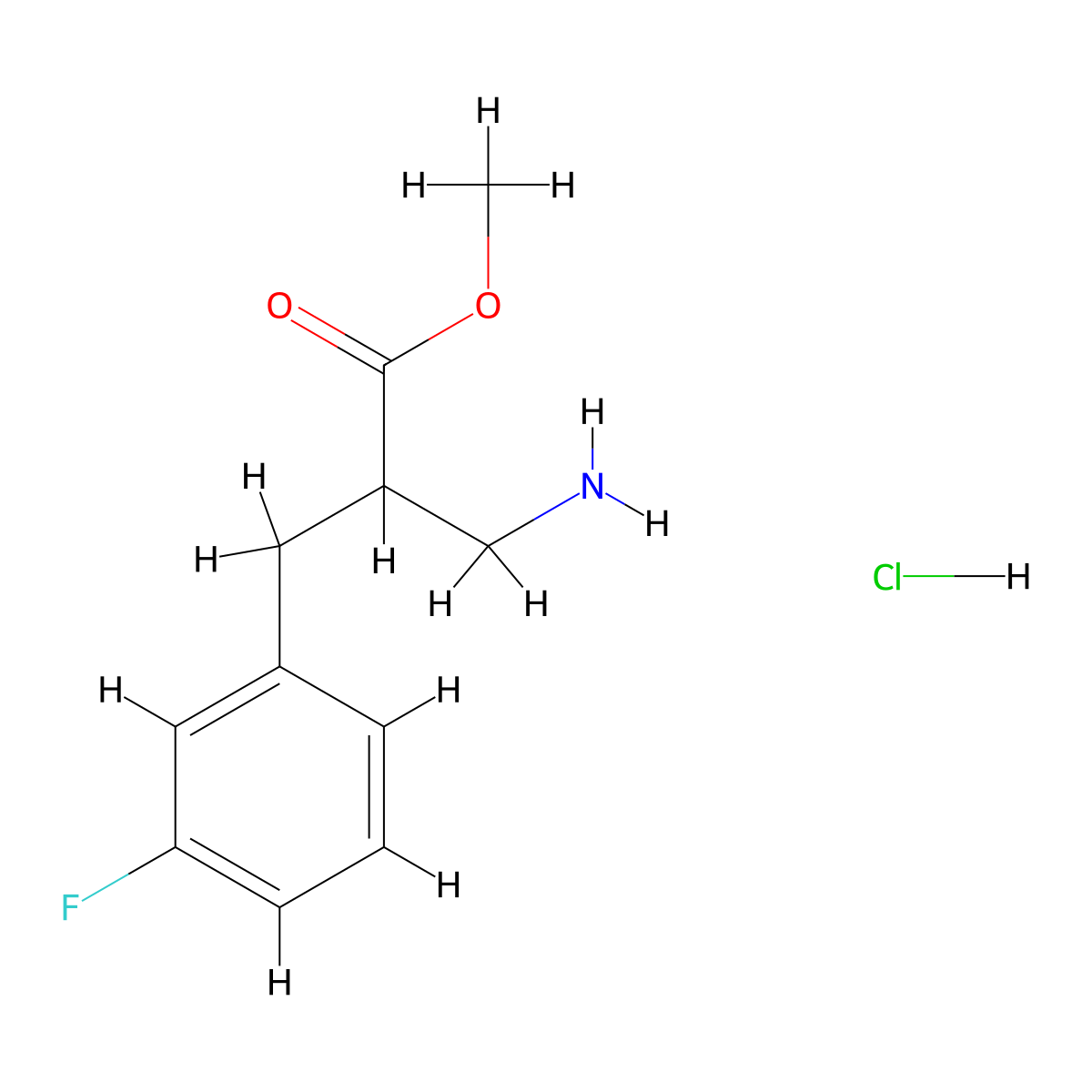 Methyl 3-amino-2-[(3-fluorophenyl)methyl]propanoate hydrochloride molecular structure, CAS 1258652-42-4