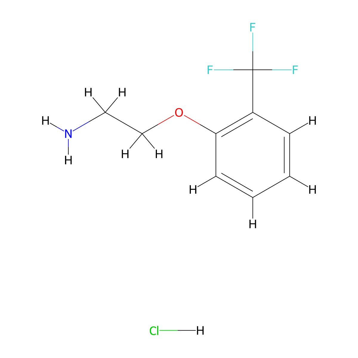 1-(2-Aminoethoxy)-2-(trifluoromethyl)benzene hydrochloride molecular structure, CAS 1258652-45-7