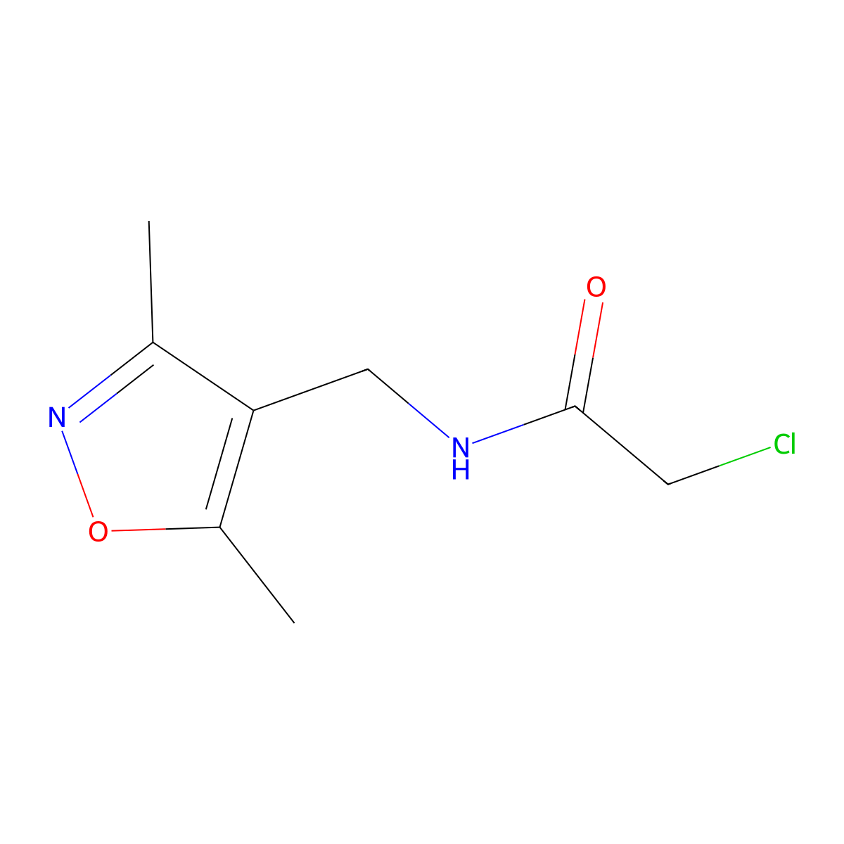 2-chloro-N-[(dimethyl-1,2-oxazol-4-yl)methyl]acetamide molecular structure, CAS 1258652-47-9