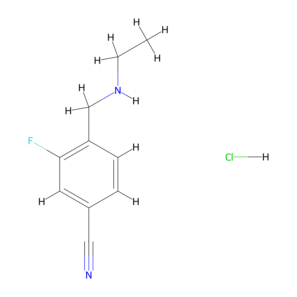 4-[(Ethylamino)methyl]-3-fluorobenzonitrile hydrochloride molecular structure, CAS 1258652-48-0
