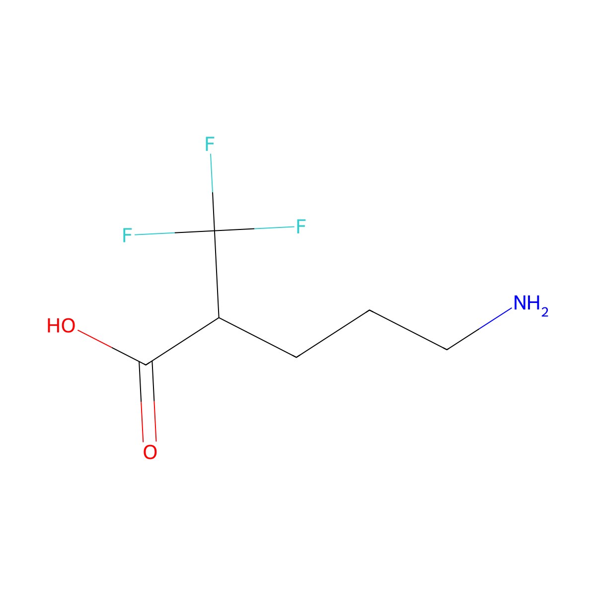 5-Amino-2-(trifluoromethyl)pentanoic acid molecular structure, CAS 1258652-55-9