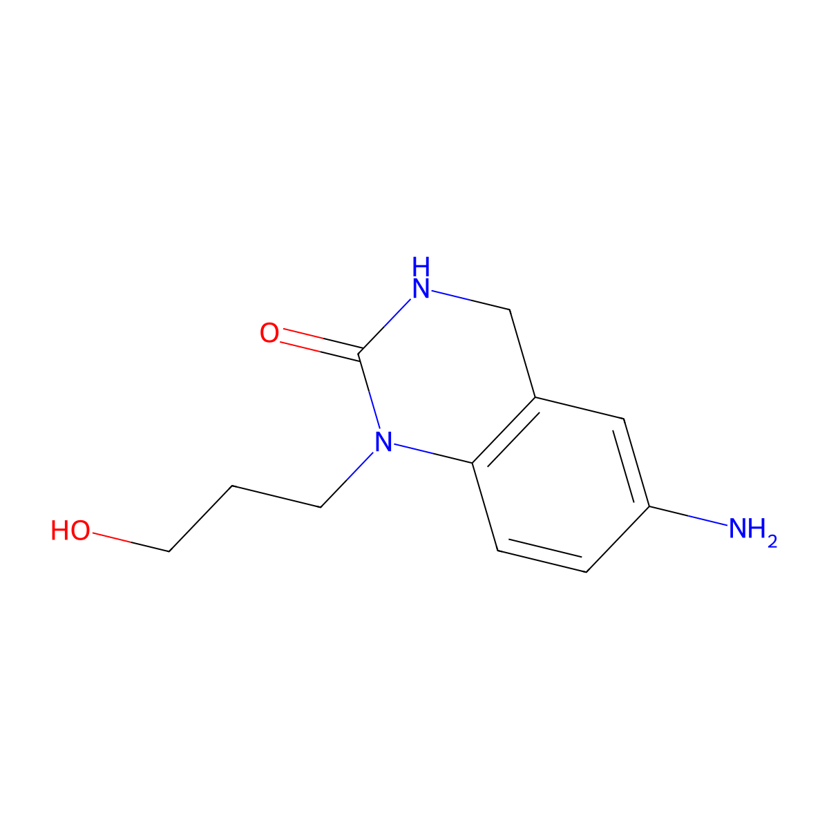 6-Amino-1-(3-hydroxypropyl)-1,2,3,4-tetrahydroquinazolin-2-one molecular structure, CAS 1258652-58-2