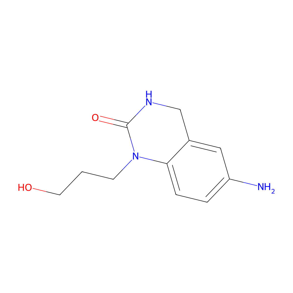 6-Amino-1-(3-hydroxypropyl)-1,2,3,4-tetrahydroquinazolin-2-one molecular structure, CAS 1258652-58-2