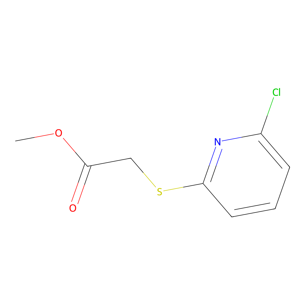 Methyl 2-(6-chloropyridin-2-ylthio)acetate molecular structure, CAS 1258652-80-0