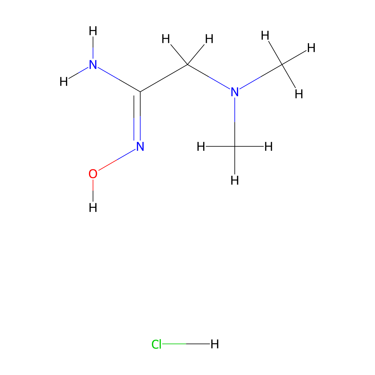 2-(dimethylamino)-N'-hydroxyethanimidamide hydrochloride molecular structure, CAS 1258652-85-5