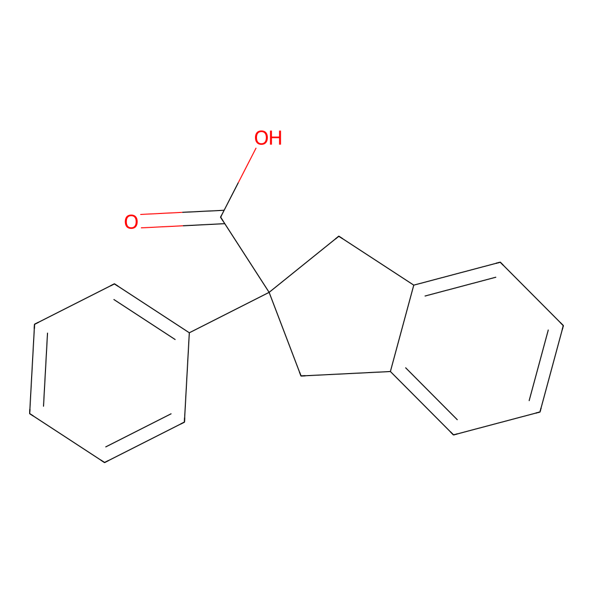 2-Phenyl-2,3-dihydro-1H-indene-2-carboxylic acid molecular structure, CAS 125866-03-7