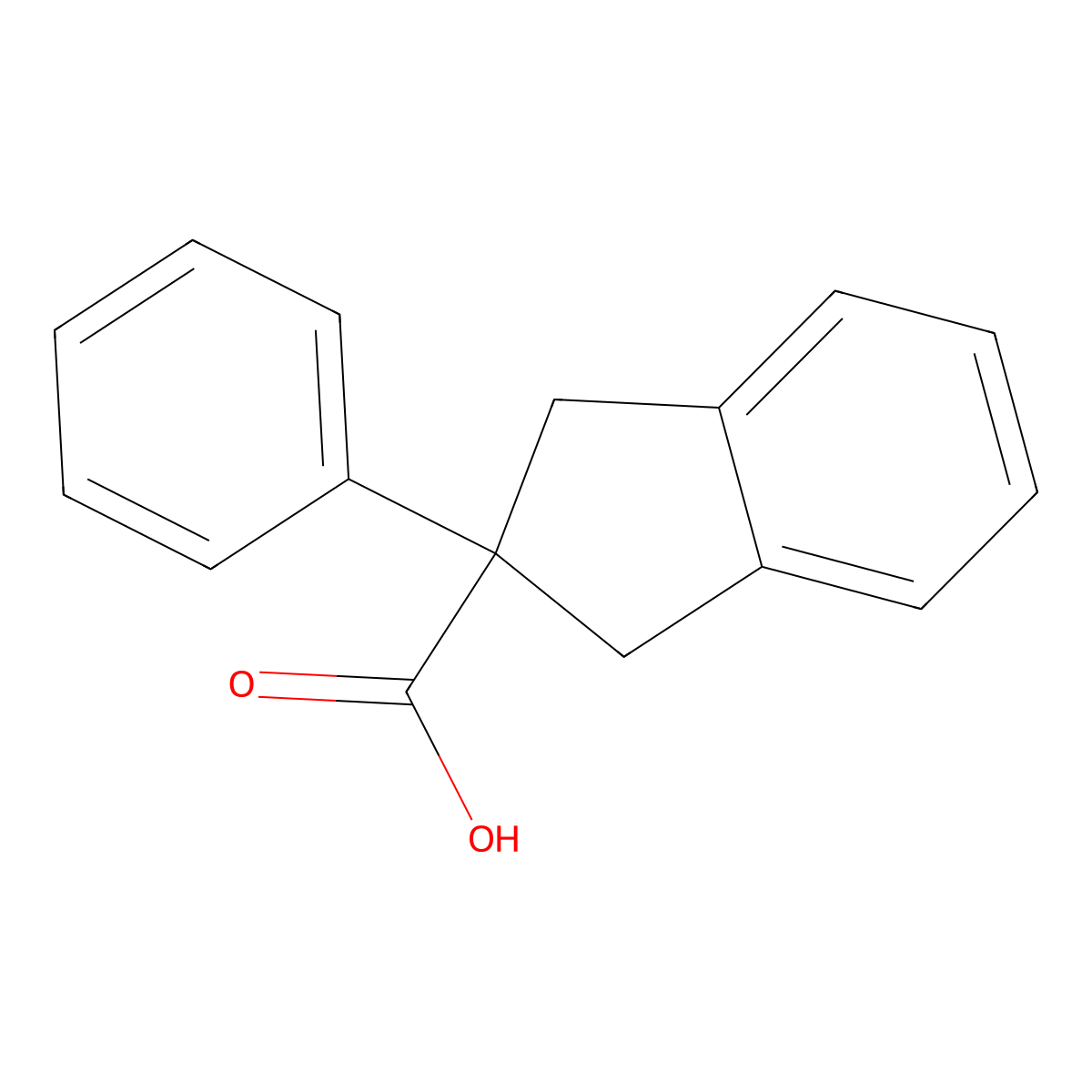2-Phenyl-2,3-dihydro-1H-indene-2-carboxylic acid molecular structure, CAS 125866-03-7