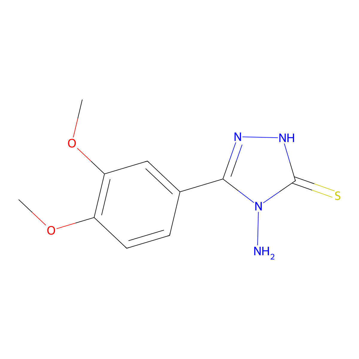 4-amino-5-(3,4-dimethoxyphenyl)-4H-1,2,4-triazole-3-thiol molecular structure, CAS 125866-62-8