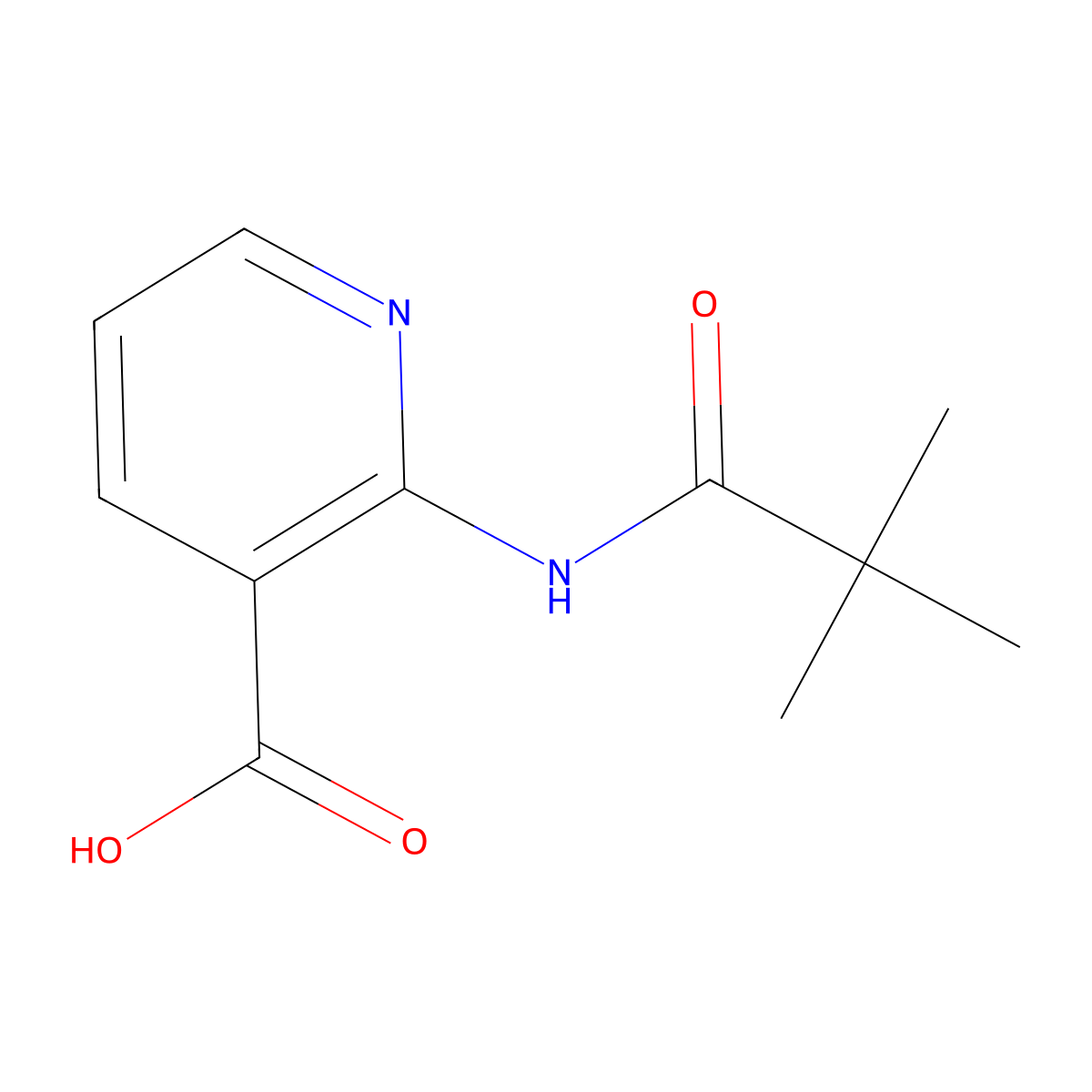 2-(2,2-Dimethylpropanamido)pyridine-3-carboxylic acid molecular structure, CAS 125867-25-6