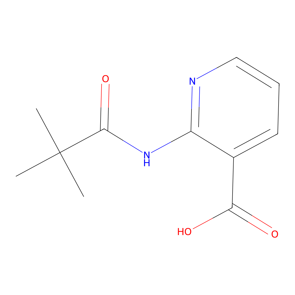 2-(2,2-Dimethylpropanamido)pyridine-3-carboxylic acid molecular structure, CAS 125867-25-6