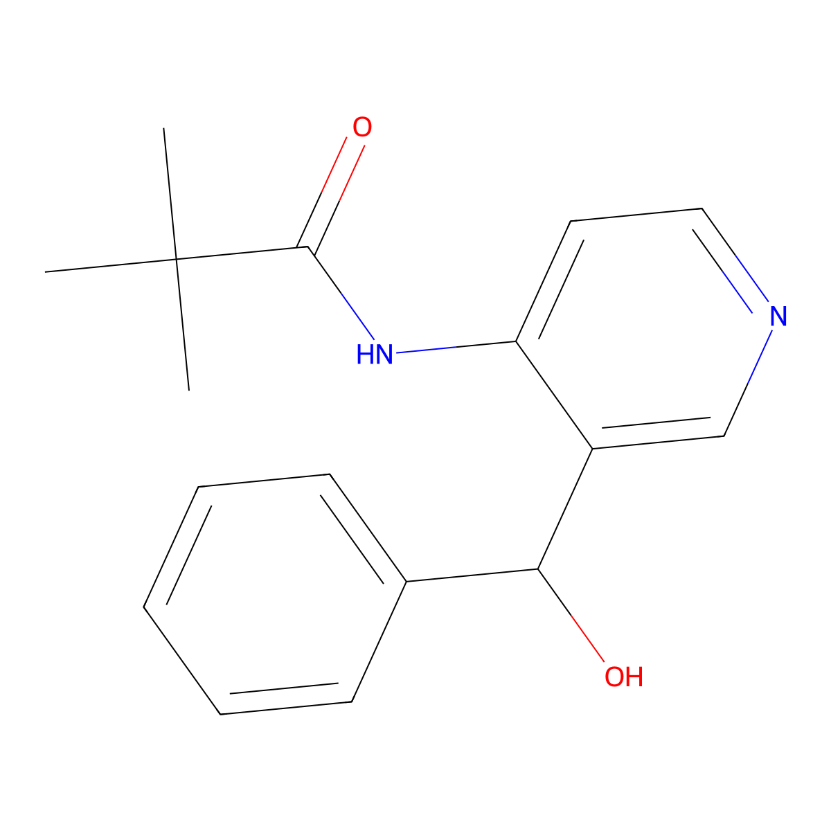 N-(3-(hydroxy(phenyl)methyl)pyridin-4-yl)pivalamide molecular structure, CAS 125867-26-7