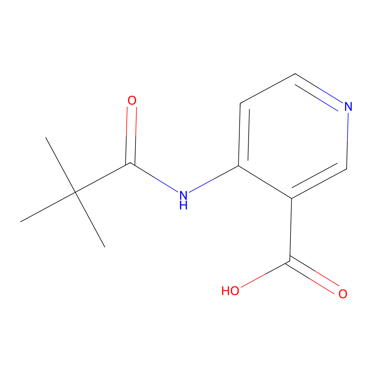 4-(2,2-Dimethylpropanamido)pyridine-3-carboxylic acid molecular structure, CAS 125867-31-4