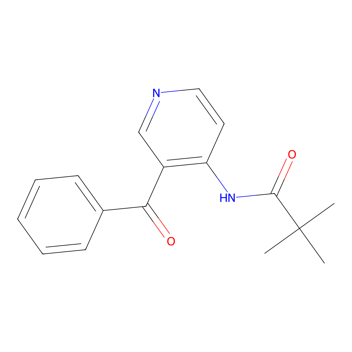 N-(3-benzoylpyridin-4-yl)pivalamide molecular structure, CAS 125867-35-8