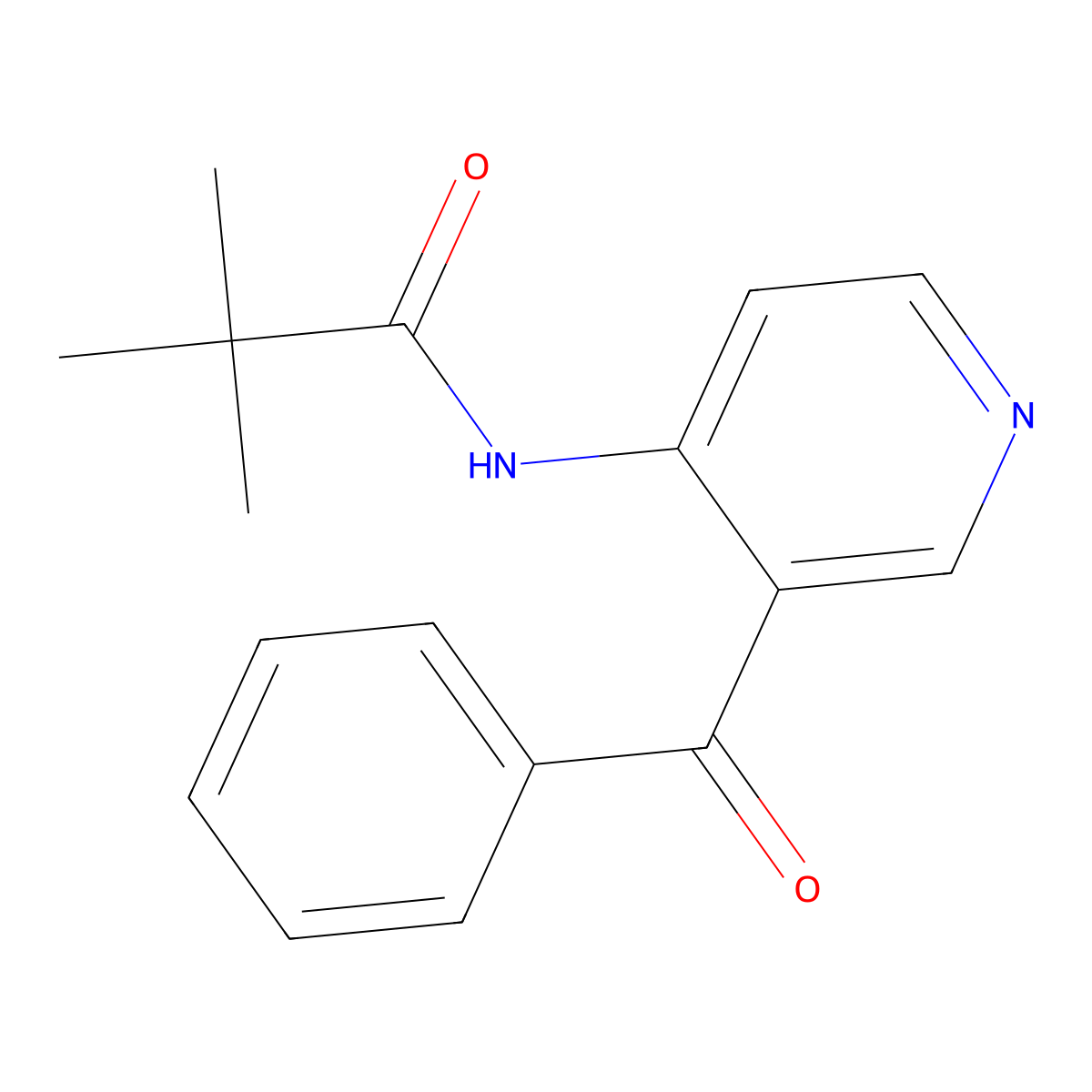 N-(3-benzoylpyridin-4-yl)pivalamide molecular structure, CAS 125867-35-8