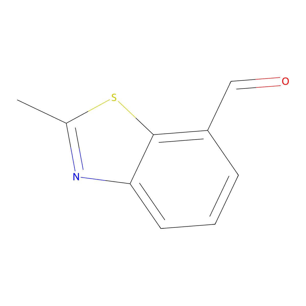 2-Methyl-1,3-benzothiazole-7-carbaldehyde molecular structure, CAS 125872-43-7
