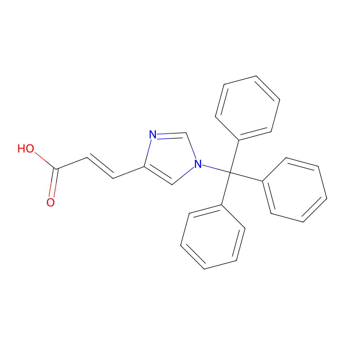 (2E)-3-[1-(triphenylmethyl)-1H-imidazol-4-yl]prop-2-enoic acid molecular structure, CAS 125872-93-7