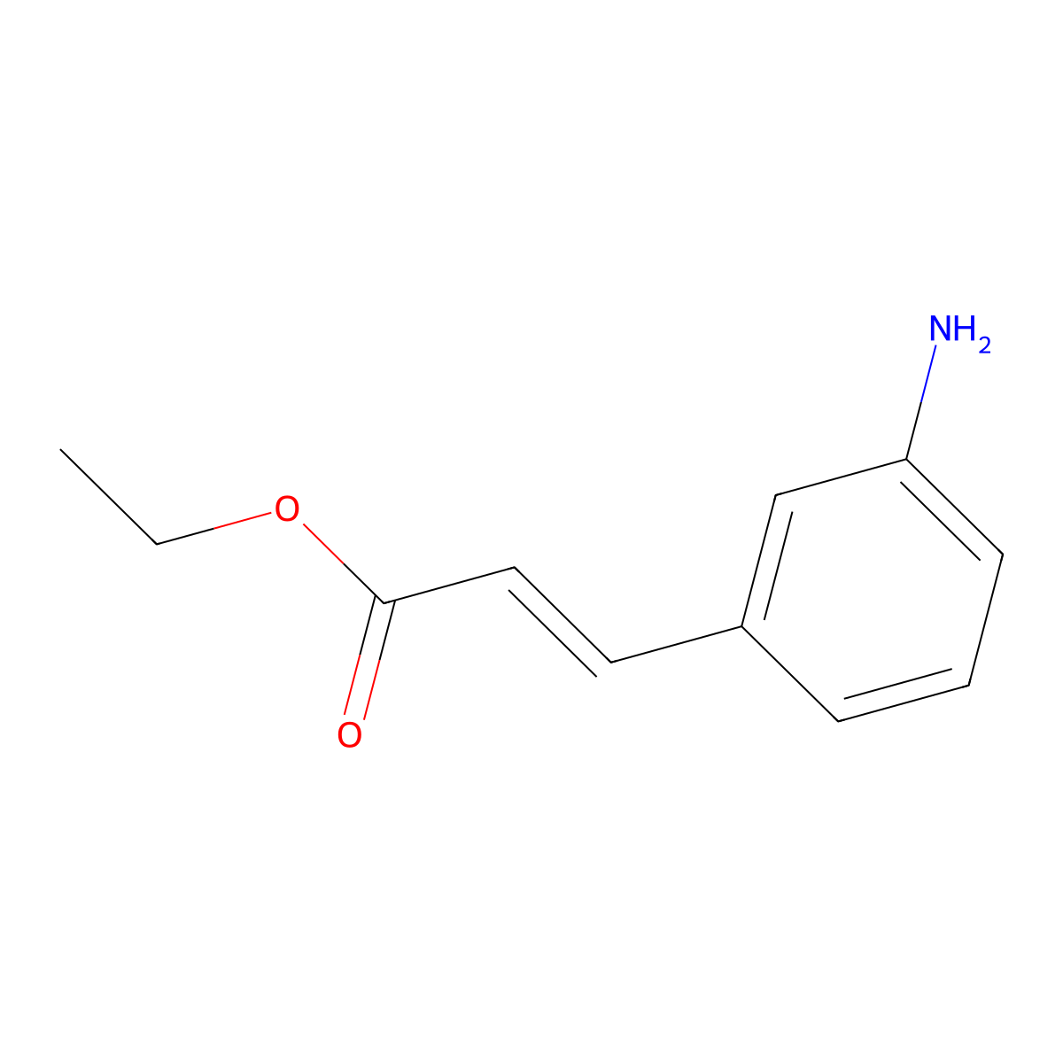 Ethyl 3-(3-aminophenyl)acrylate molecular structure, CAS 125872-97-1