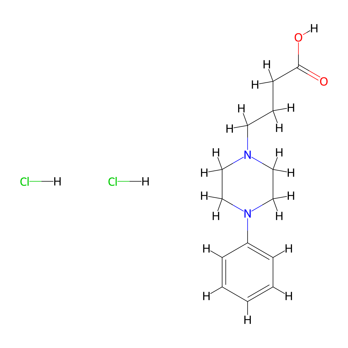 4-(4-Phenylpiperazin-1-yl)butanoic acid dihydrochloride molecular structure, CAS 1258725-11-9