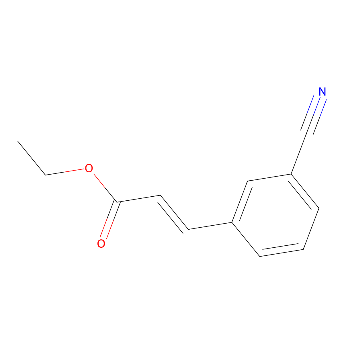 Ethyl (2E)-3-(3-cyanophenyl)-2-propenoate molecular structure, CAS 125873-00-9
