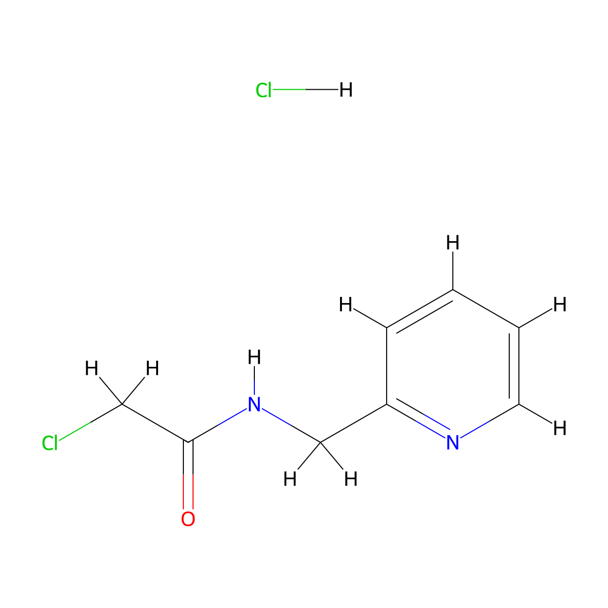 2-chloro-N-[(pyridin-2-yl)methyl]acetamide hydrochloride molecular structure, CAS 125879-78-9
