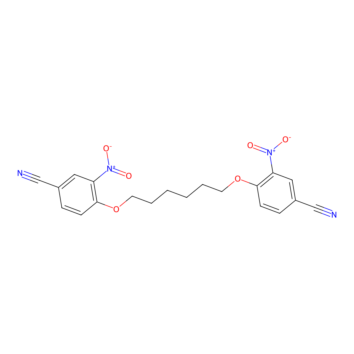 4,4'-[Hexane-1,6-diylbis(oxy)]bis(3-nitrobenzonitrile) molecular structure, CAS 125880-54-8