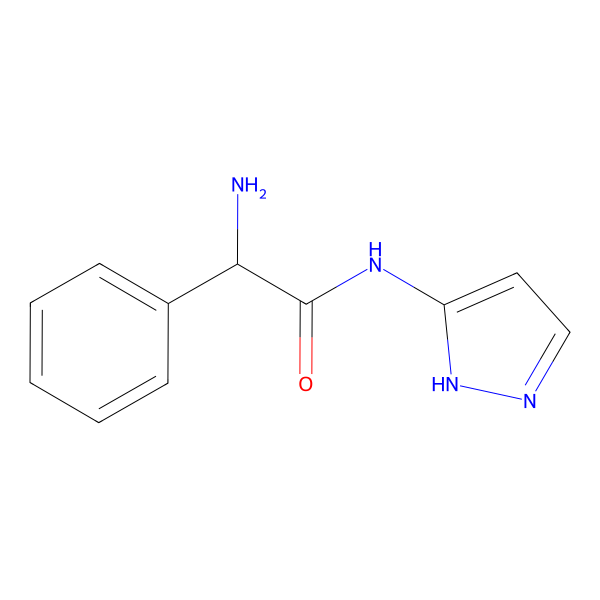 2-Amino-2-phenyl-N-(1H-pyrazol-3-yl)acetamide molecular structure, CAS 1258826-67-3