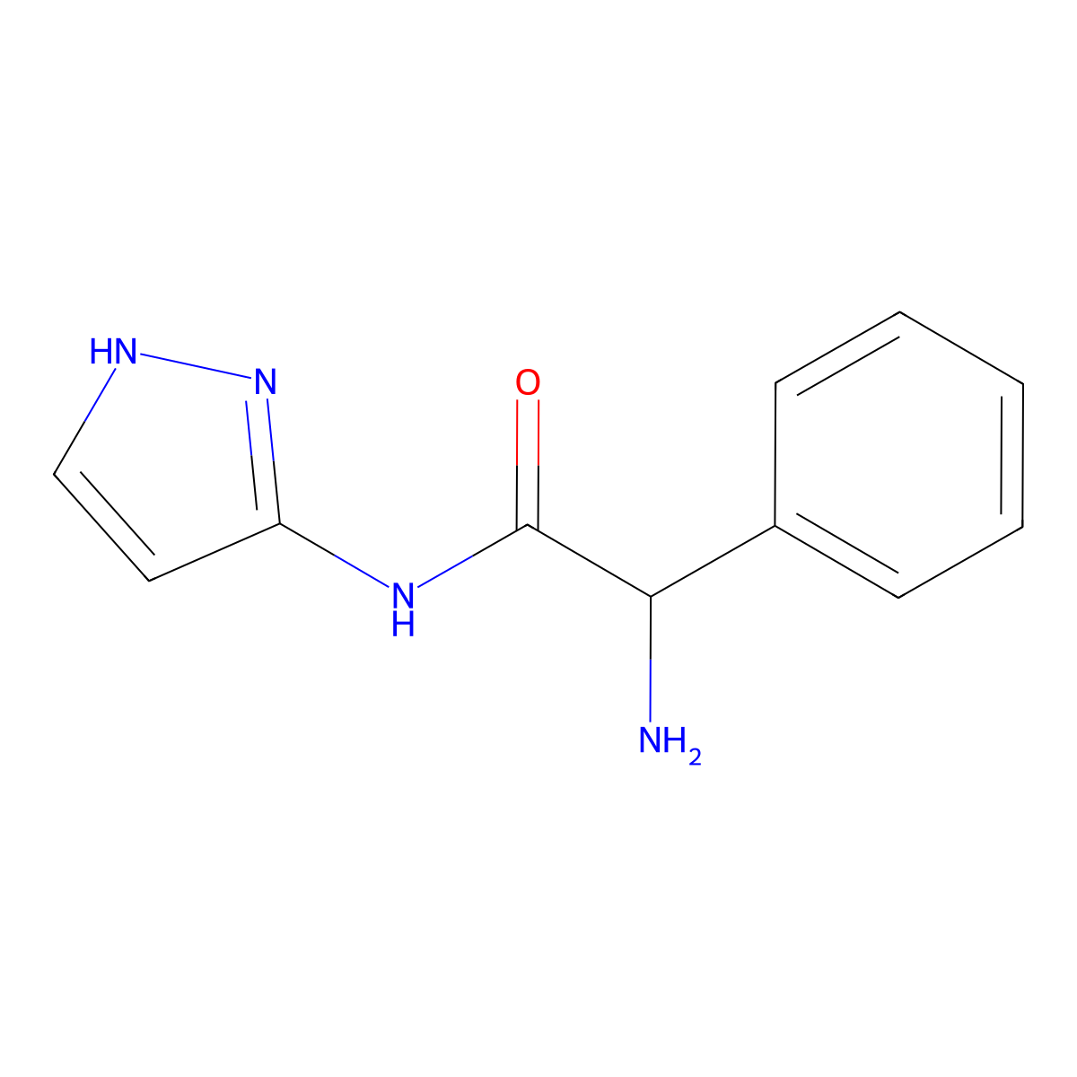 2-Amino-2-phenyl-N-(1H-pyrazol-3-yl)acetamide molecular structure, CAS 1258826-67-3