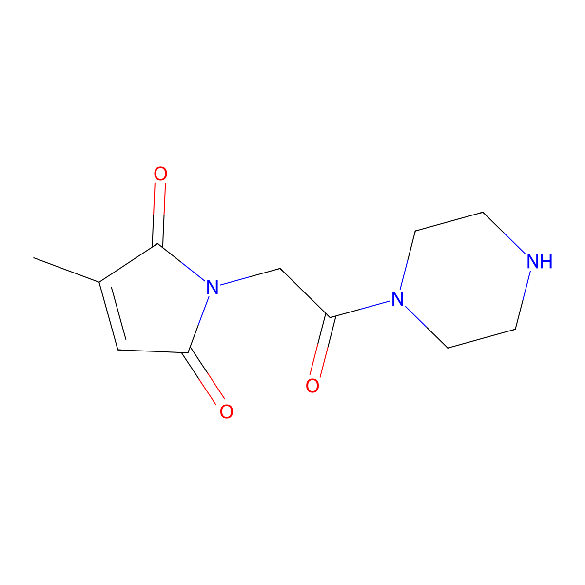 3-Methyl-1-[2-oxo-2-(piperazin-1-yl)ethyl]-2,5-dihydro-1H-pyrrole-2,5-dione molecular structure, CAS 1258826-71-9