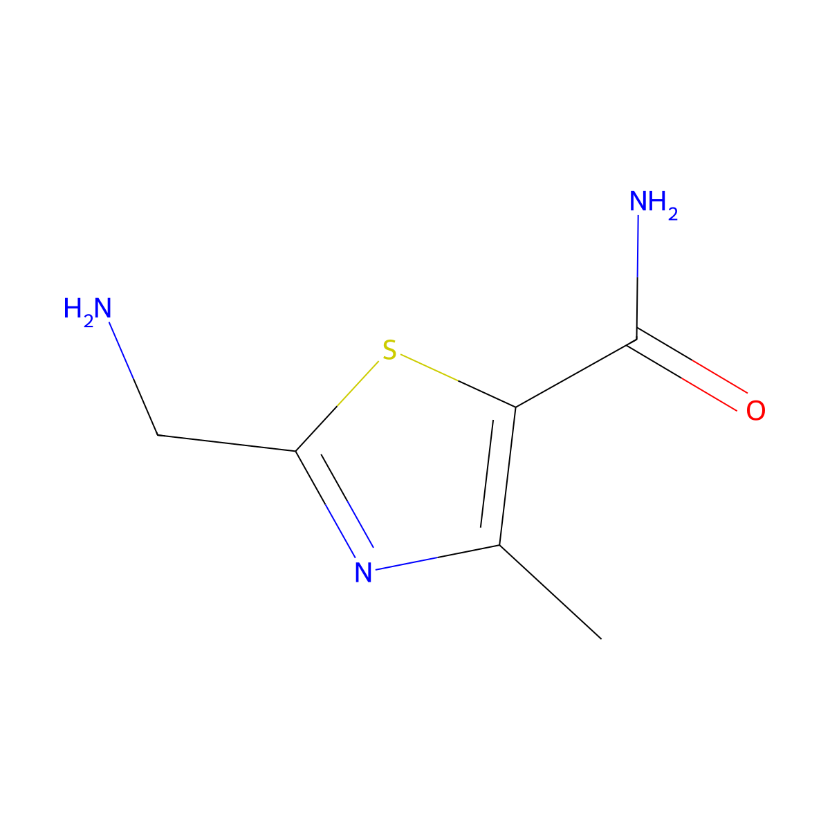 2-(Aminomethyl)-4-methyl-1,3-thiazole-5-carboxamide molecular structure, CAS 1258826-74-2