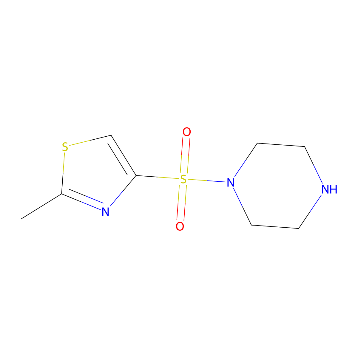 1-[(2-Methyl-1,3-thiazol-4-yl)sulfonyl]piperazine molecular structure, CAS 1258826-79-7