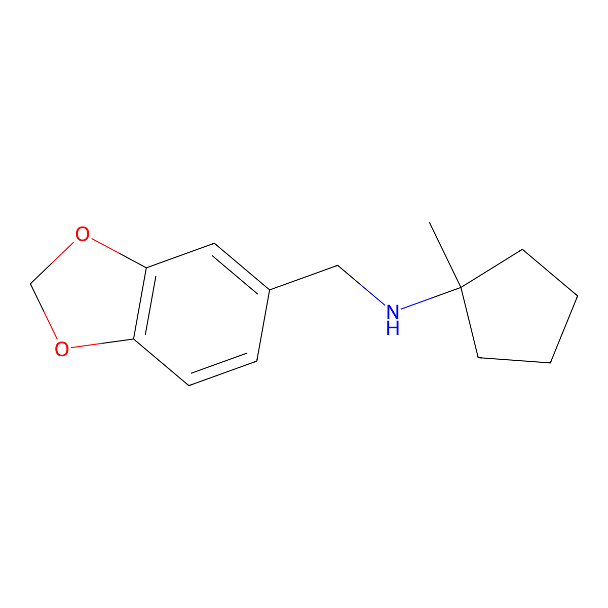 N-[(1,3-dioxaindan-5-yl)methyl]-1-methylcyclopentan-1-amine molecular structure, CAS 1258826-81-1