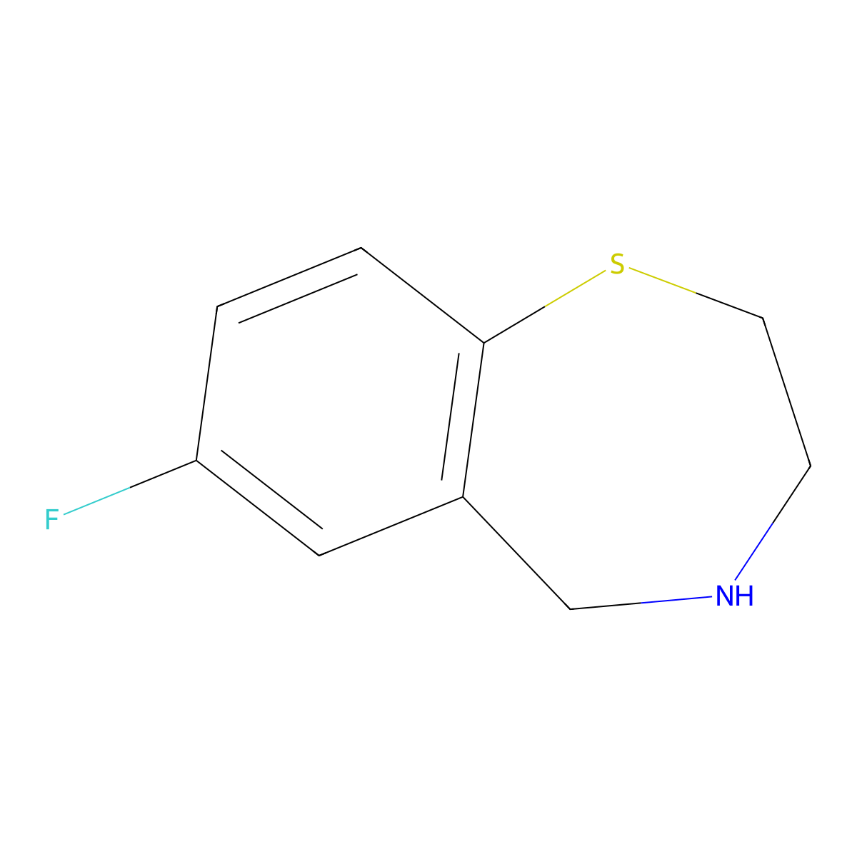 7-Fluoro-2,3,4,5-tetrahydrobenzo[f][1,4]thiazepine molecular structure, CAS 1258826-82-2