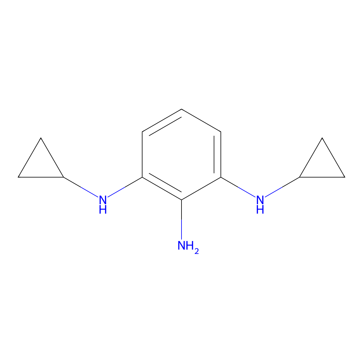 N1,N3-dicyclopropylbenzene-1,2,3-triamine molecular structure, CAS 1258826-85-5