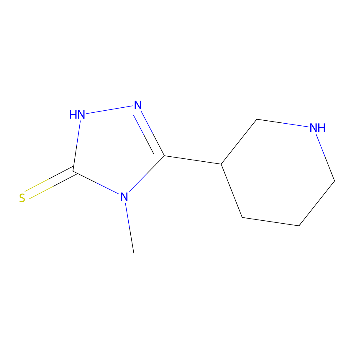 4-Methyl-5-(piperidin-3-yl)-4H-1,2,4-triazole-3-thiol molecular structure, CAS 1258826-87-7