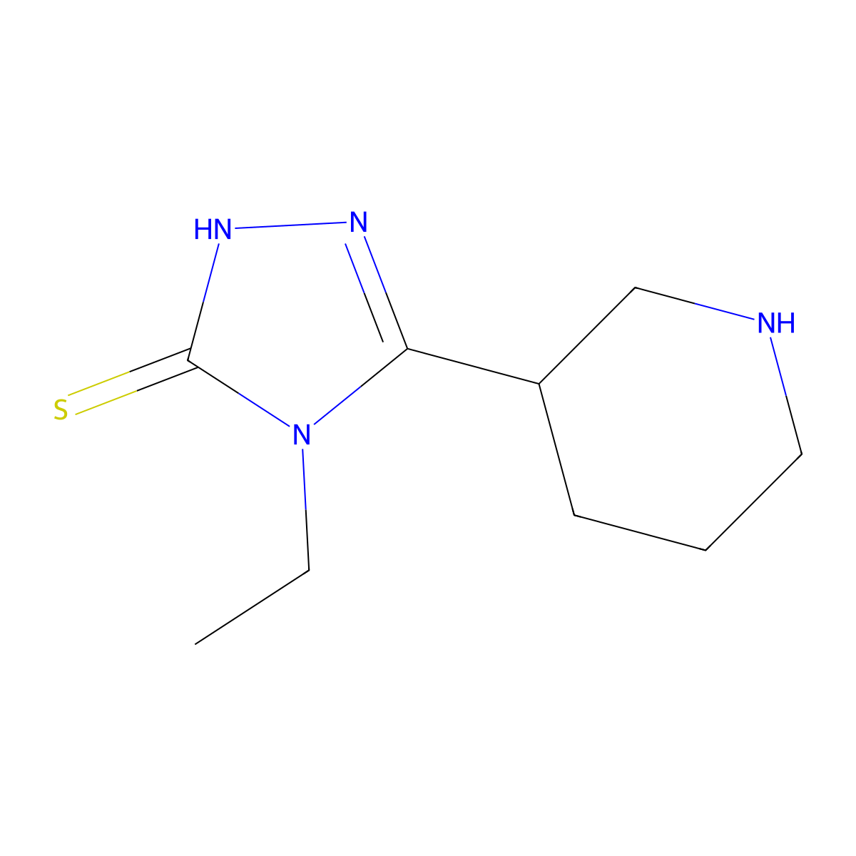 4-Ethyl-5-(piperidin-3-yl)-4H-1,2,4-triazole-3-thiol molecular structure, CAS 1258826-94-6