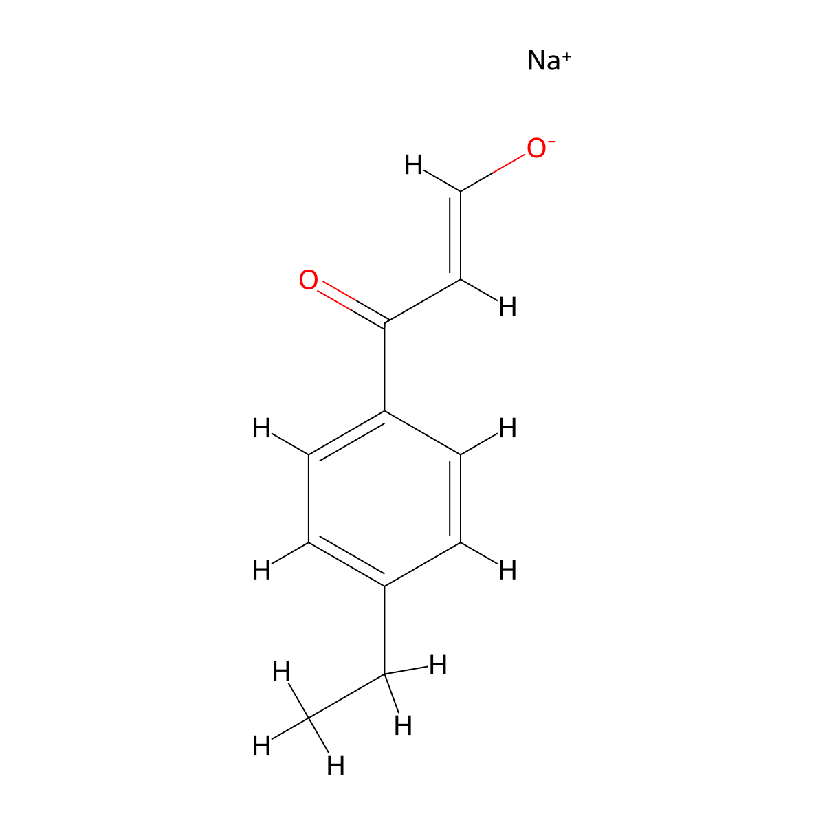 Sodium 3-(4-ethylphenyl)-3-oxoprop-1-en-1-olate molecular structure, CAS 1258828-09-9