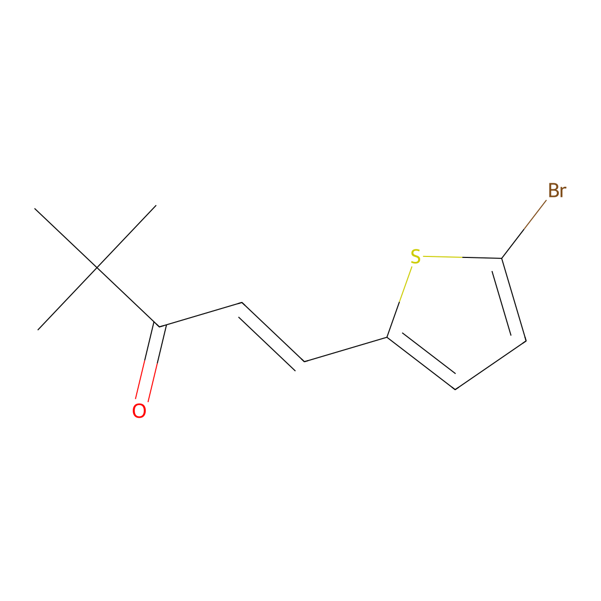 1-(5-Bromothiophen-2-yl)-4,4-dimethylpent-1-en-3-one molecular structure, CAS 1258828-10-2