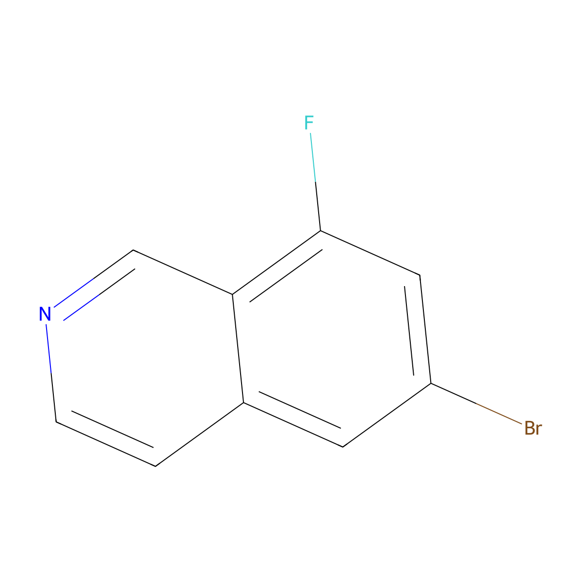 6-Bromo-8-fluoroisoquinoline molecular structure, CAS 1258833-77-0