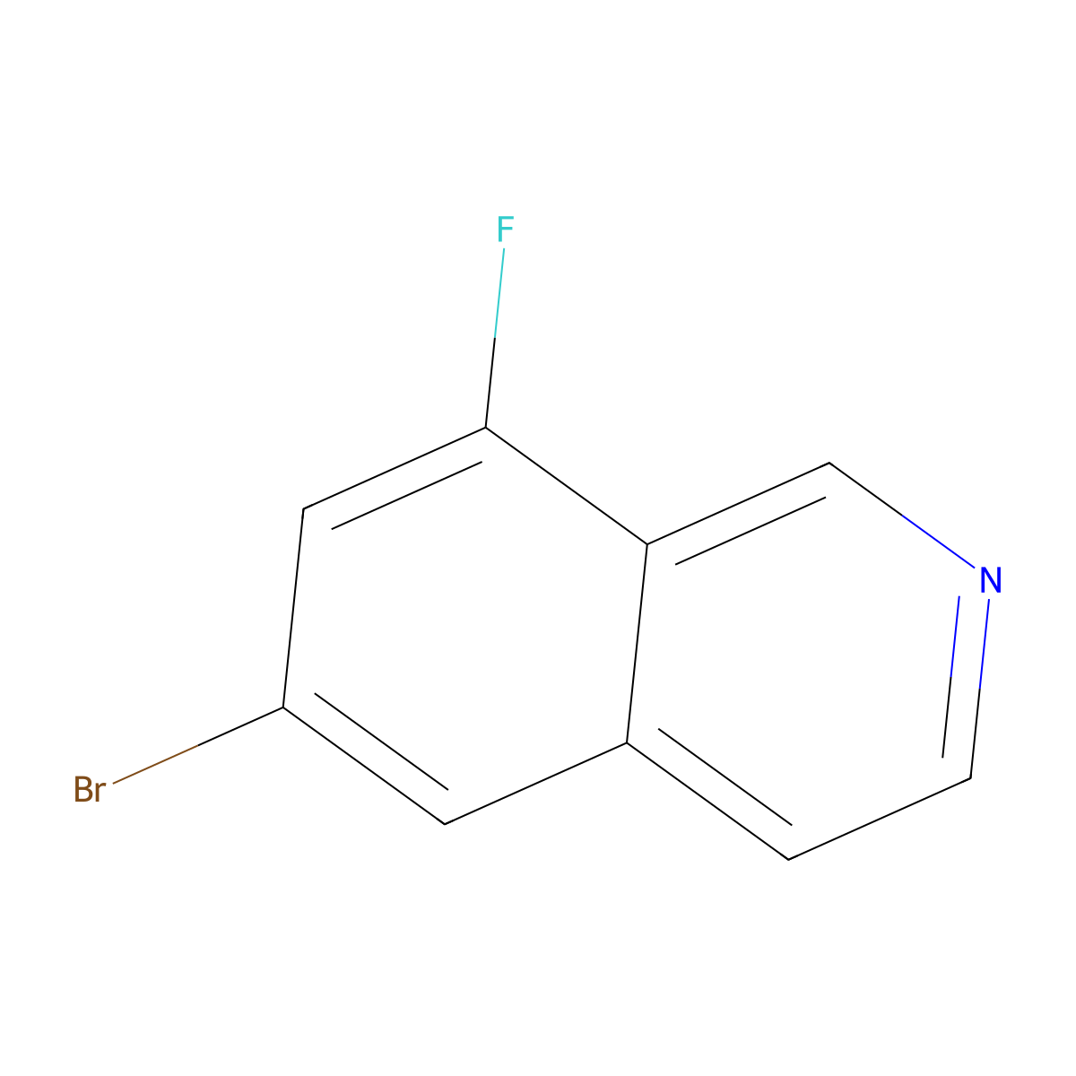 6-Bromo-8-fluoroisoquinoline molecular structure, CAS 1258833-77-0