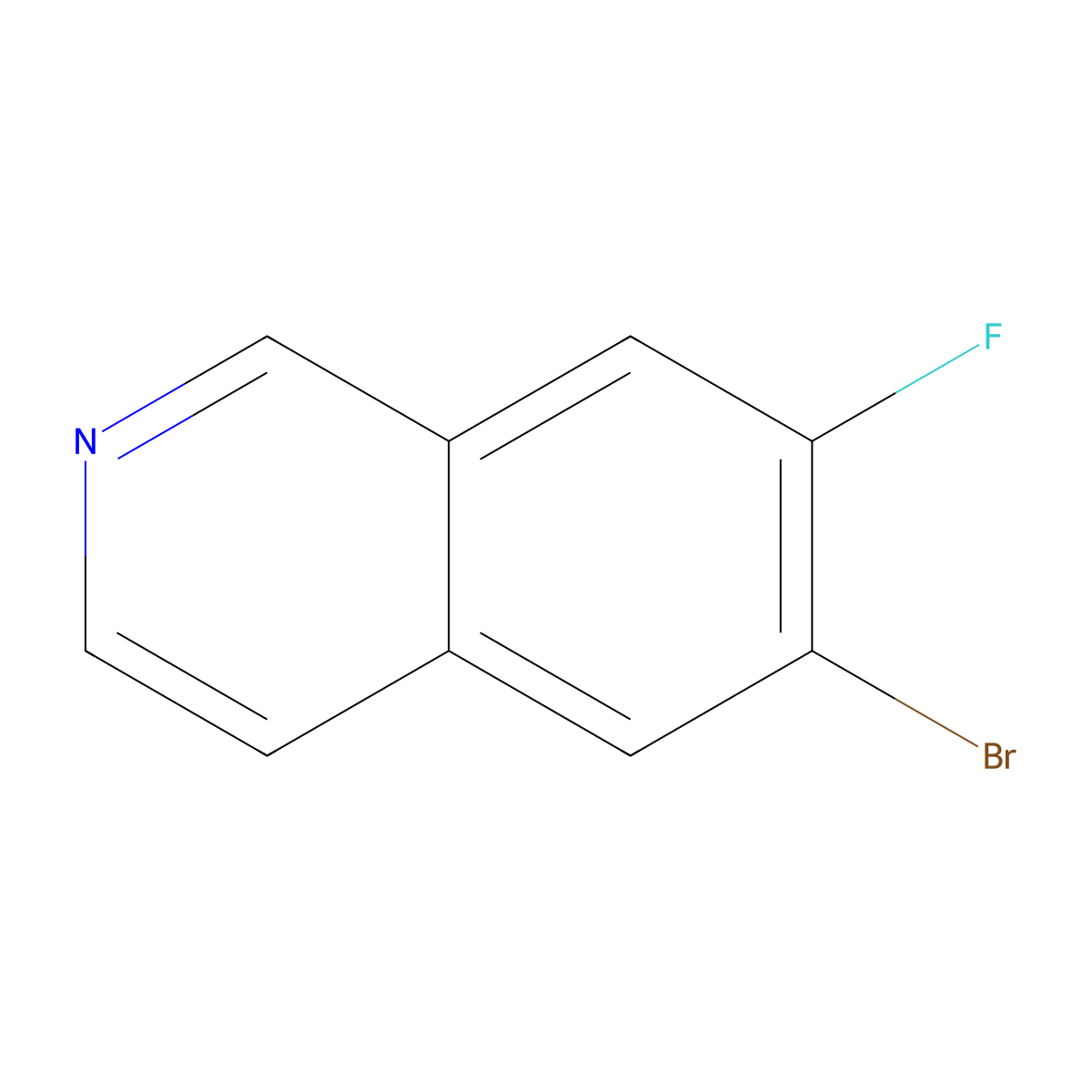6-Bromo-7-fluoroisoquinoline molecular structure, CAS 1258833-80-5