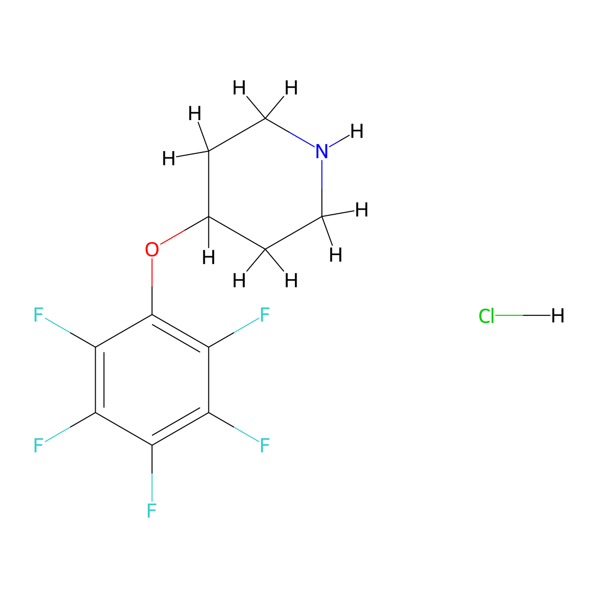 4-(Pentafluorophenoxy)piperidine hydrochloride molecular structure, CAS 125884-94-8