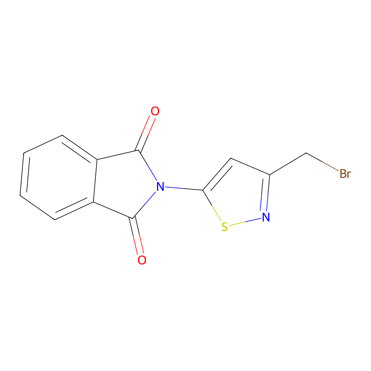 2-(3-Bromomethyl-isothiazol-5-yl)-isoindole-1,3-dione molecular structure, CAS 1258841-01-8
