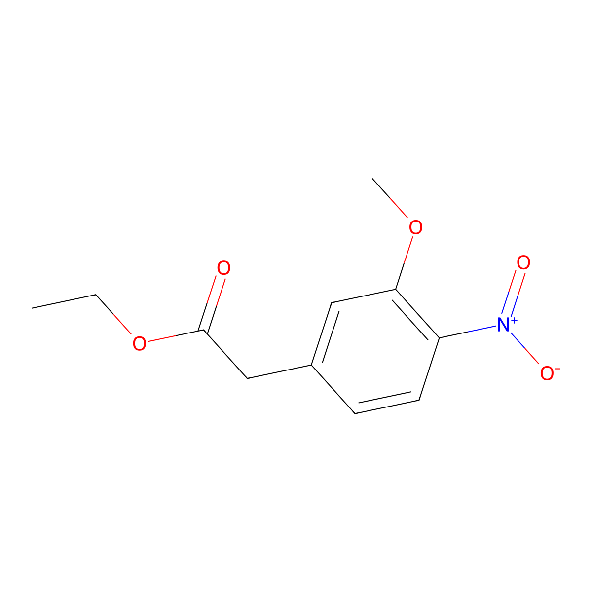 Ethyl 3-methoxy-4-nitrophenylacetate molecular structure, CAS 1258845-94-1
