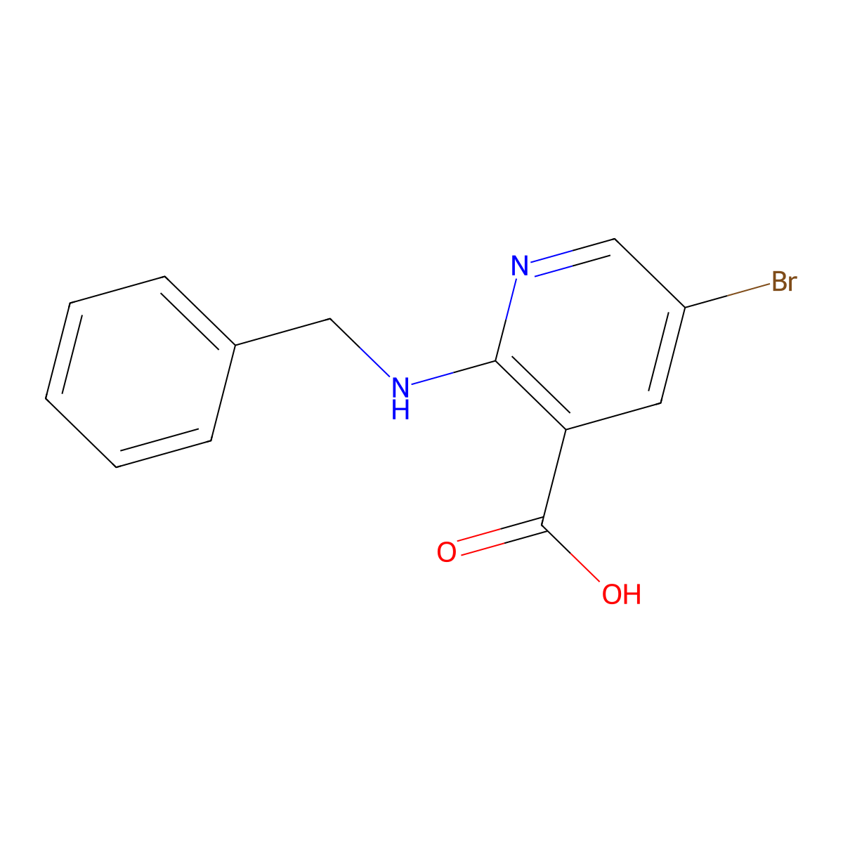 2-(Benzylamino)-5-bromonicotinic acid molecular structure, CAS 1258846-87-5