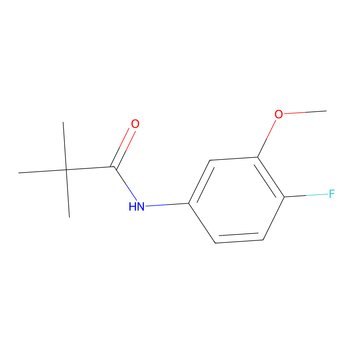 N-(4-fluoro-3-methoxyphenyl)pivalamide molecular structure, CAS 1258851-10-3